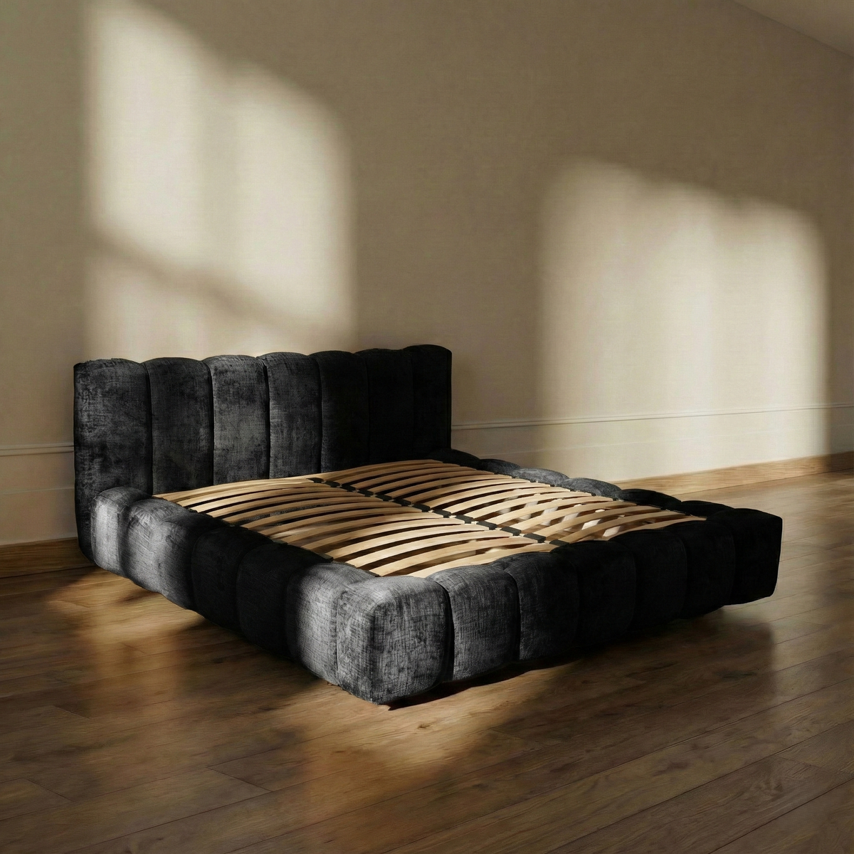 Letto Vellura - Black | Slatted Base & Matress | Marcottestyle