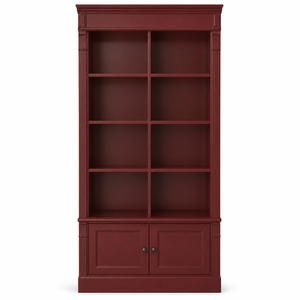 Bibliothèque - Vendôme - Pin massif - 90 x 53 x 220 cm - Bordeaux