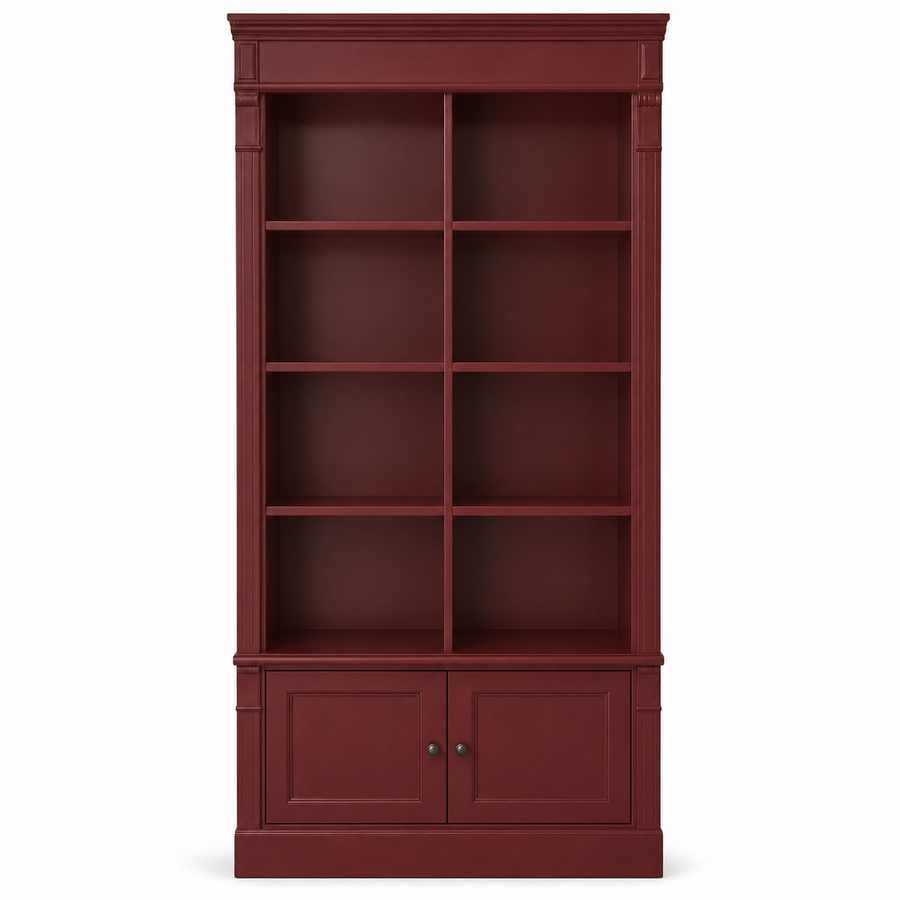 Bookcase - Vendôme - Solid Pine - 90 x 53 x 220 cm - Bordeaux