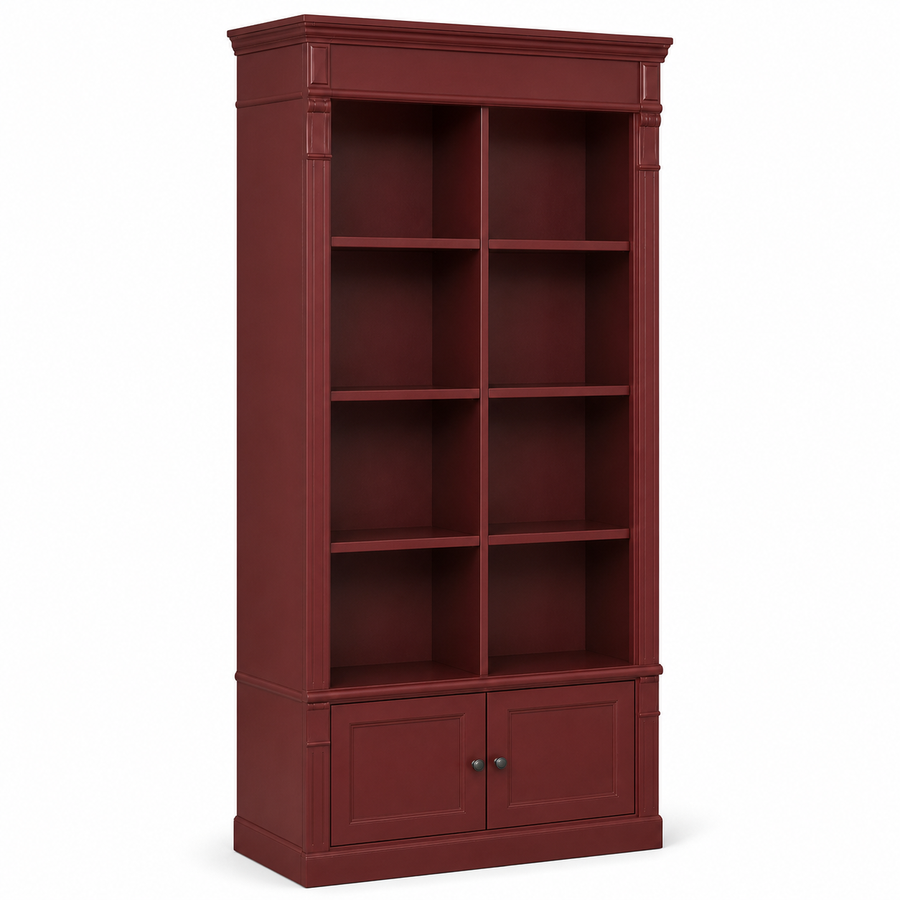 Bookcase - Vendôme - Solid Pine - 90 x 53 x 220 cm - Bordeaux