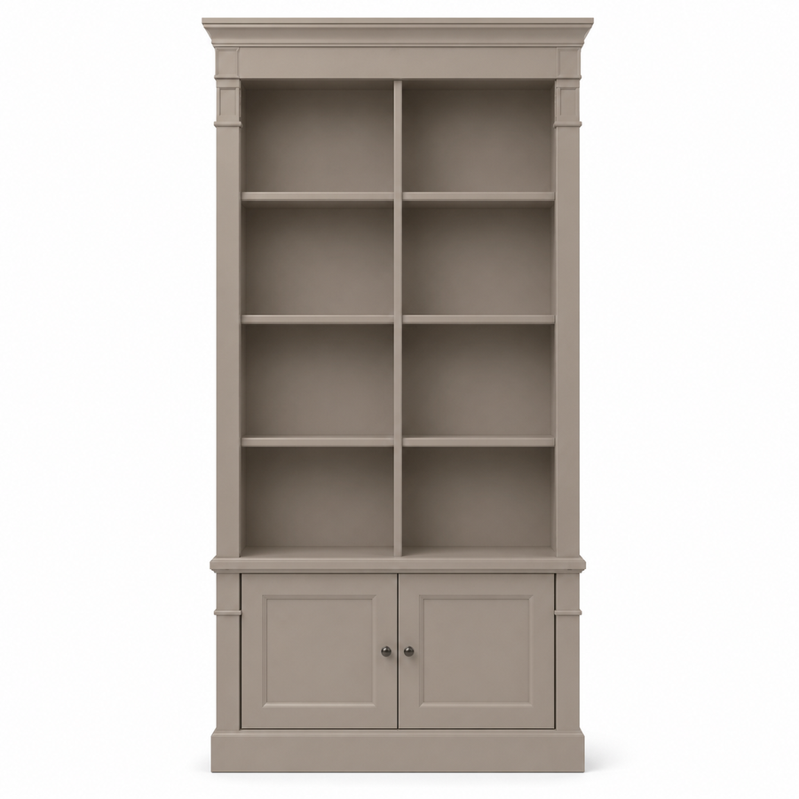 Bookcase - Vendôme - Solid Pine - 90 x 53 x 220 cm - Taupe