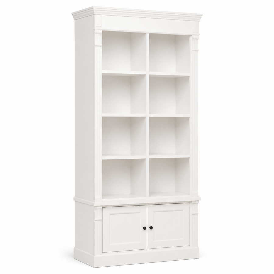 Bookcase - Vendôme - Solid Pine - 90 x 53 x 220 cm - White