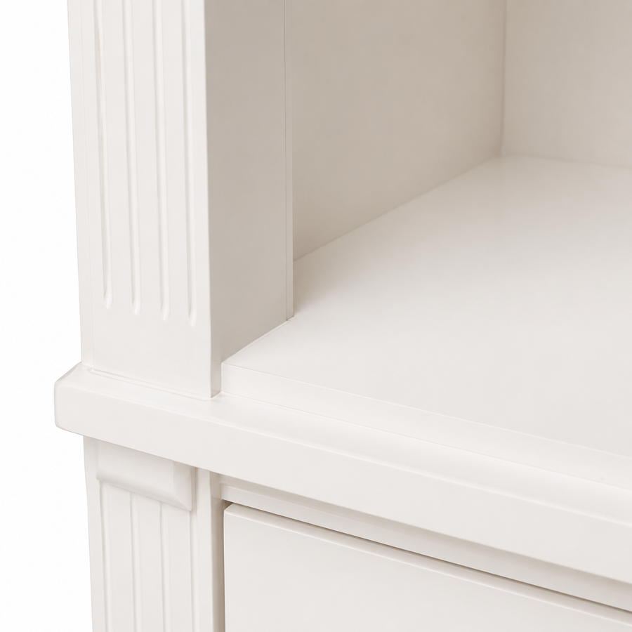 Bookcase - Vendôme - Solid Pine - 90 x 53 x 220 cm - White