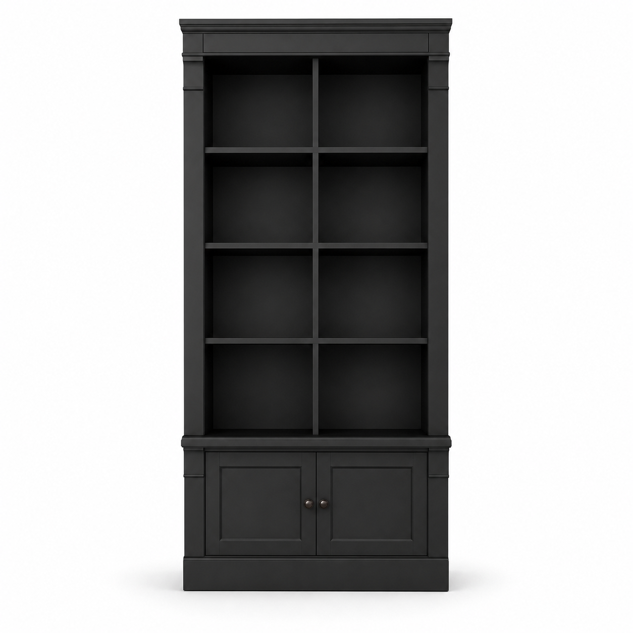 Bookcase - Vendôme - Solid Pine - 90 x 53 x 220 cm - Black