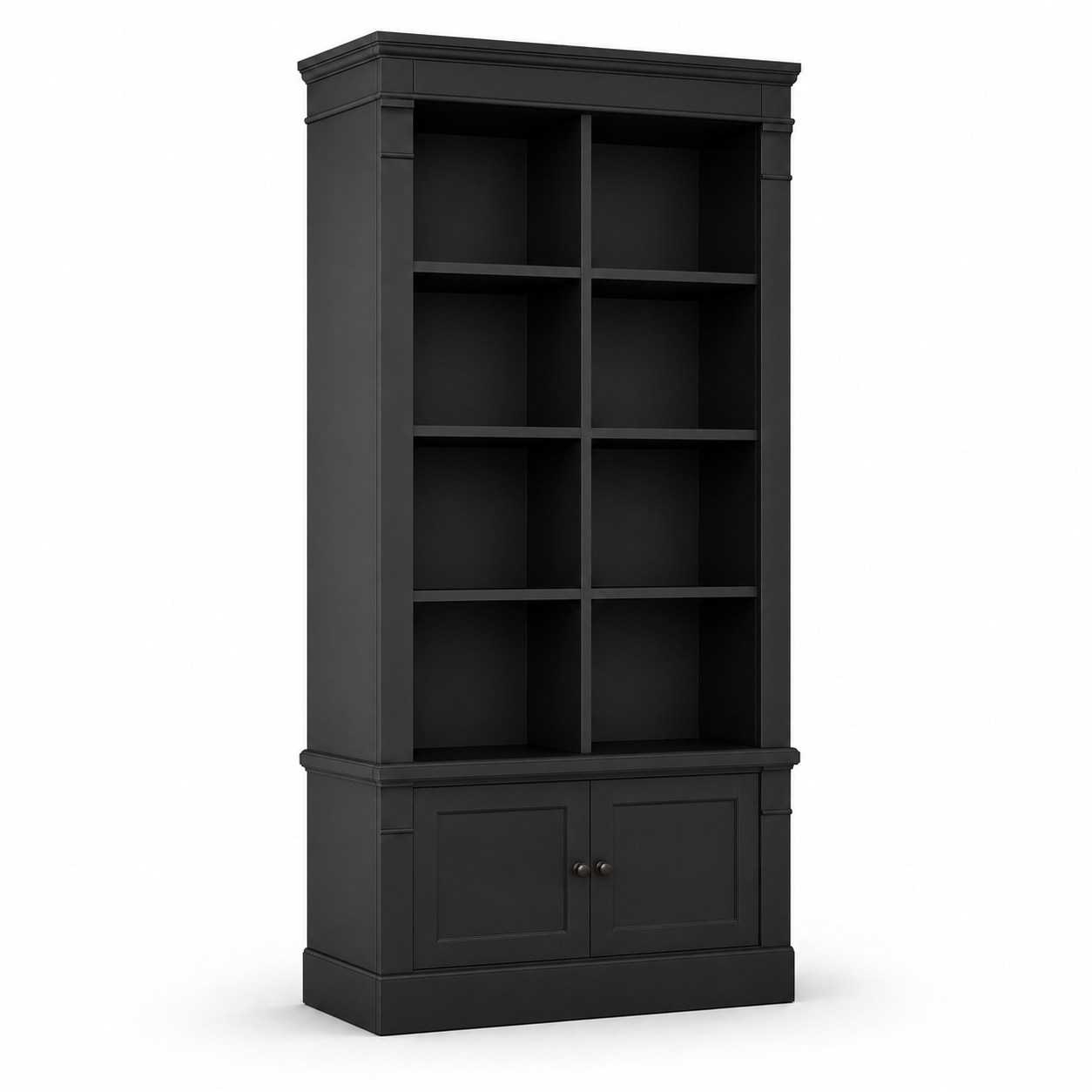 Bookcase - Vendôme - Solid Pine - 90 x 53 x 220 cm - Black