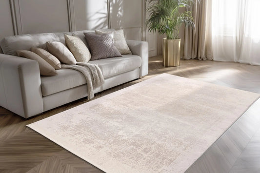 Low-Pile Rug - Lunara Silver Distressed
