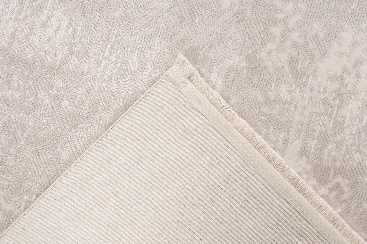 Kurzflor-Teppich - Lunara Silber Distressed