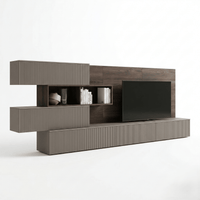 Virello Luxury Italian TV Wall Unit | Contemporary Fluted Media Console with Designer Wall Panel - Marcottestyle Shop