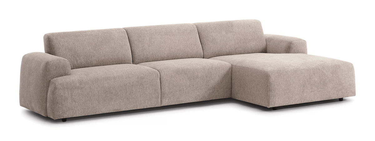 Virello Modular Corner Sofa - 4 Seat Sculpted Taupe Lounge - Marcottestyle Shop | Marcottestyle