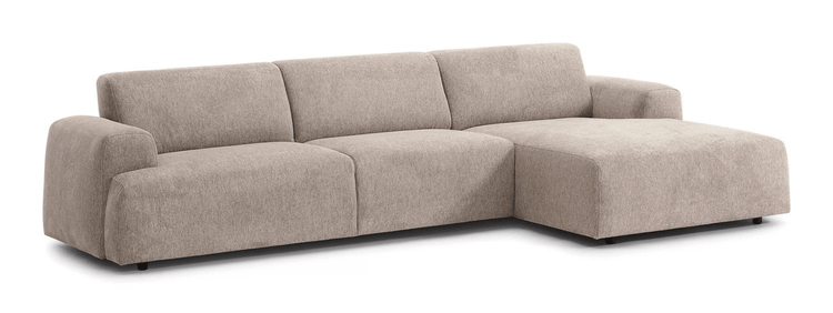 Virello Modular Corner Sofa - 4 Seat Sculpted Taupe Lounge - Marcottestyle Shop | Marcottestyle