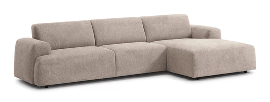 Virello Modular Corner Sofa - 4 Seat Sculpted Taupe Lounge - Marcottestyle