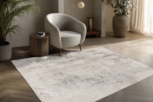 Low-Pile Rug - Norven Silver Distressed 3