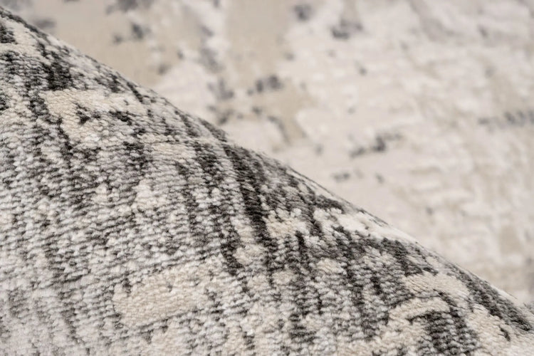 Kurzflor-Teppich - Norven Silber Distressed 3