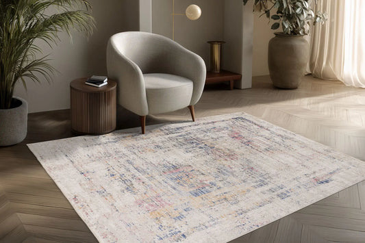 Low-Pile Rug - Norven Multicolour Distressed 3