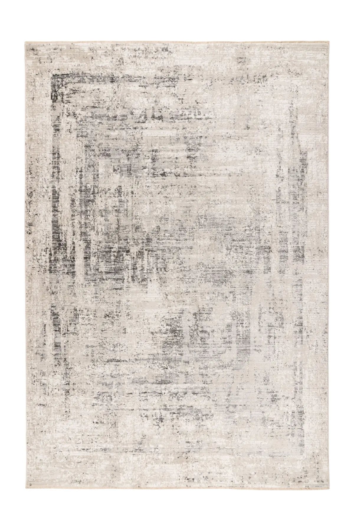 Kurzflor-Teppich - Norven Silber Distressed 4