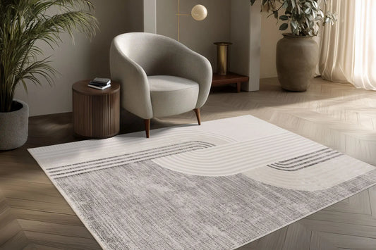 Low-Pile Rug - Norven Silver Arches