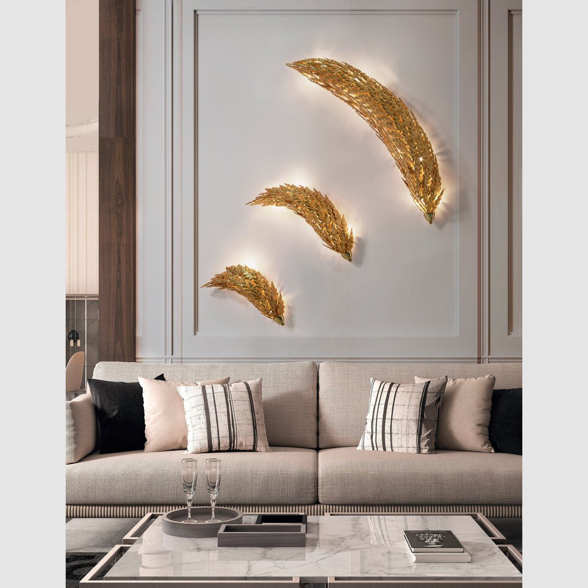Wall Lamp - Line Luna Small - MCS Champagne Gold | Marcottestyle