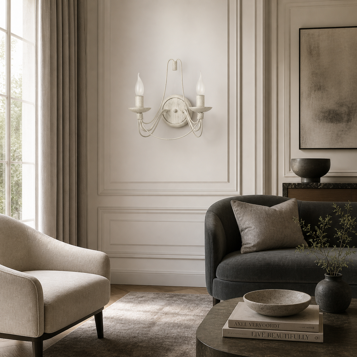 Lámpara de Pared Xara 7358T - Crema
