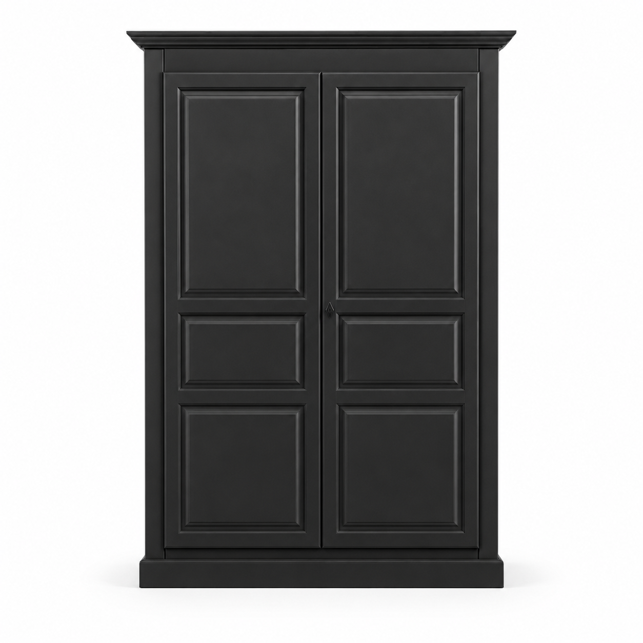 Wardrobe - Cognac - Solid Pine - 149 x 67 x 210 cm - Black