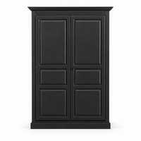 Wardrobe - Cognac - Solid Pine - 149 x 67 x 210 cm - Black