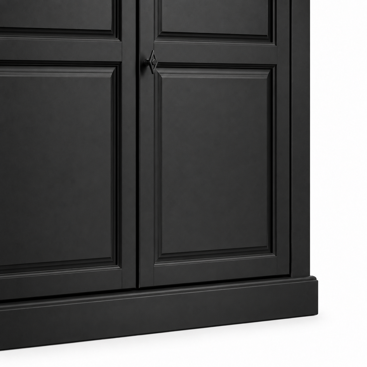 Wardrobe - Cognac - Solid Pine - 149 x 67 x 210 cm - Black