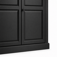 Wardrobe - Cognac - Solid Pine - 149 x 67 x 210 cm - Black