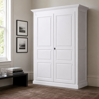 Wardrobe - Cognac - Solid Pine - 149 x 67 x 210 cm - White