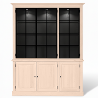 Wexford Display Schrank - Weiße Eiche mit 3 Glasscheibentüren | Marcottestyle