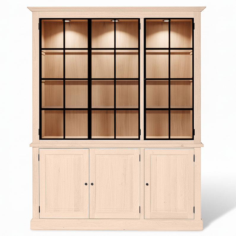 Wexford Display Schrank - Weiße Eiche mit 3 Glasscheibentüren | Marcottestyle