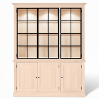 Wexford Display Schrank - Weiße Eiche mit 3 Glasscheibentüren | Marcottestyle