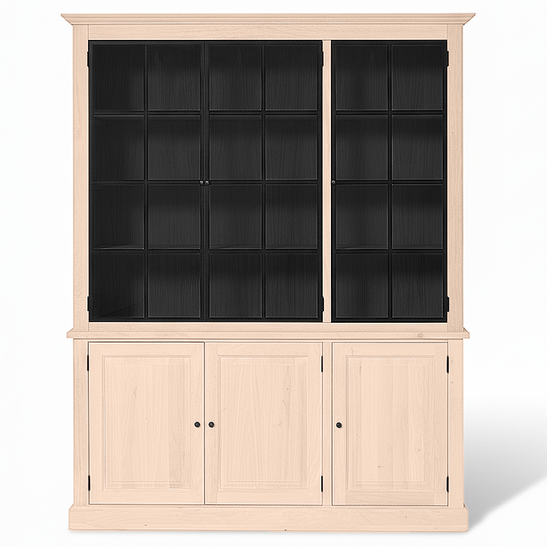 Wexford Display Schrank - Weiße Eiche mit 3 Glasscheibentüren | Marcottestyle