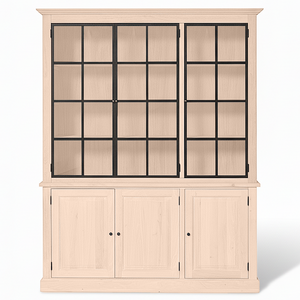 Wexford Vitrine - Weißeiche mit 3 Glas Paneel Türen