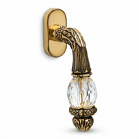 Window handle on rosette avec Swarovski crystal - 0V0741 - Marcottestyle Shop Deurbeslag Or 24K avec Noir Patina