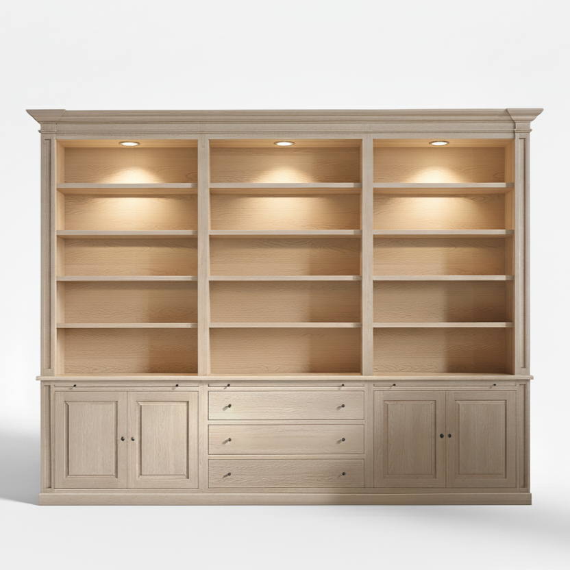 Beaumont - Natureiche Bibliotheksschrank